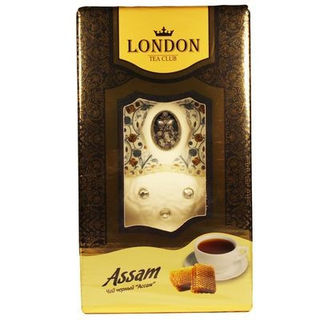 Чай черный листовой Лондон АССАМ в заварочном фарфоровом чайнике 100г
